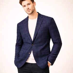 Scotch & Soda Plaid Blazer Tailored Single Button Structured Lined Menswear Sz M